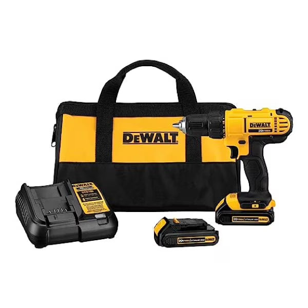 Taladro Atornillador 20V MAX con 2 Baterías, Cargador y Mochila — DCD771C2