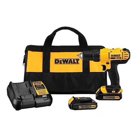 Taladro Atornillador 20V MAX con 2 Baterías, Cargador y Mochila — DCD771C2